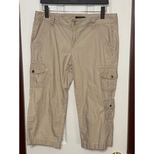 Tommy Hilfiger Womens Beige Cargo Capri Pants Size 10